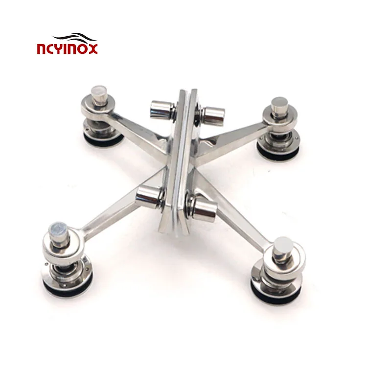 NCYINOX Mirror Stainless Steel Spider With Fin Regular 4 Arm Mount Spider Curtain Wall