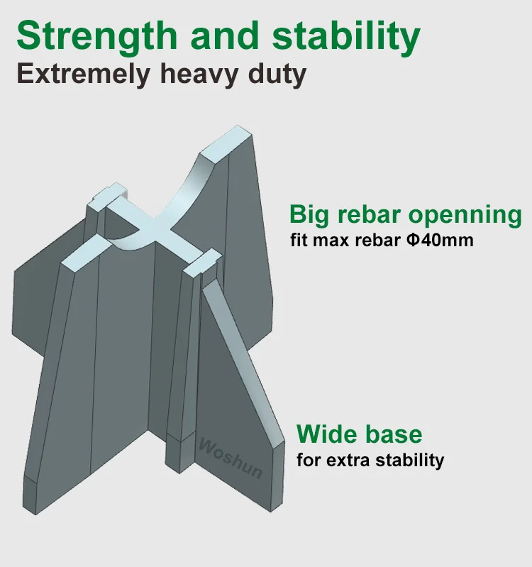 Manufacturer 300kgs+ Plastic Rebar Chairs Construction Material Plastic Rebar Chair Spacer Open Type Concrete Chair Spacer