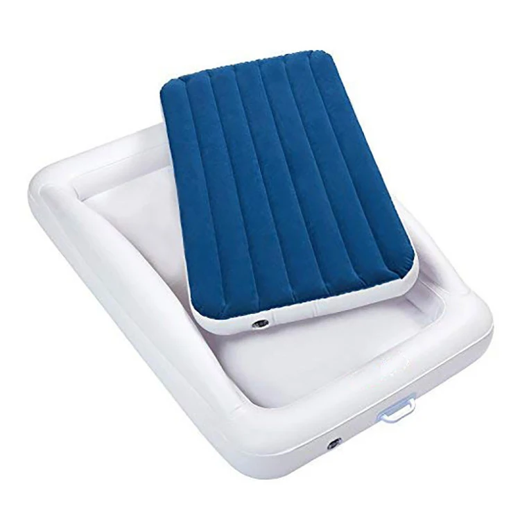 Складной Открытый Flocking надувные детская дорожная крупного плана кроватка кровать надувной матрас с предохранителем и универсальным питанием-от источника переменного или бамперы