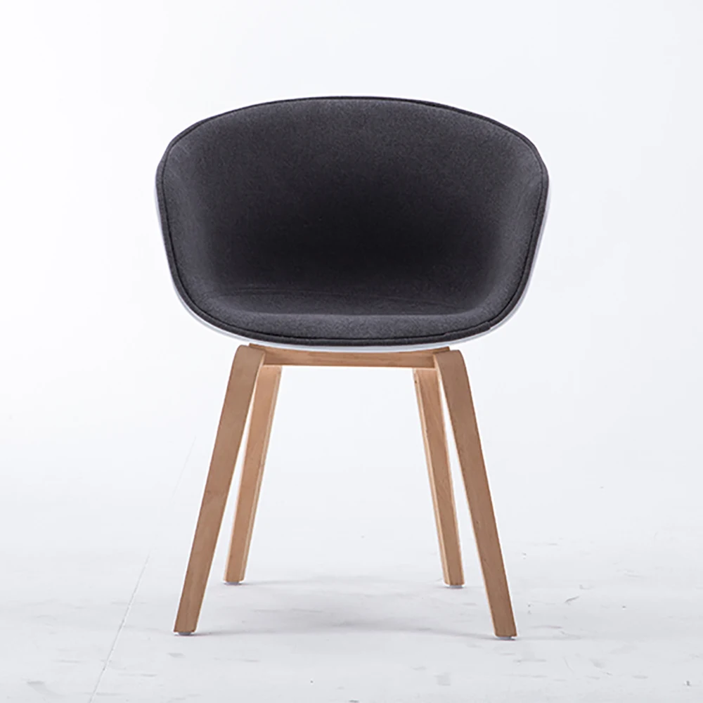 Scandinavian Furniture Basin Shape Pastoral Dining With Wood Leg Armrest Transparent Plastic High Chairs Modern Plastic Chair