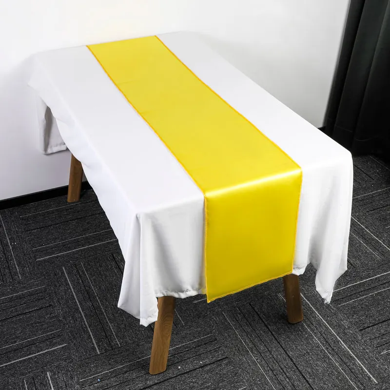 Custom Logo Modern Fancy Wedding Party Events Luxury Sustainable Dining Satin Table Runners