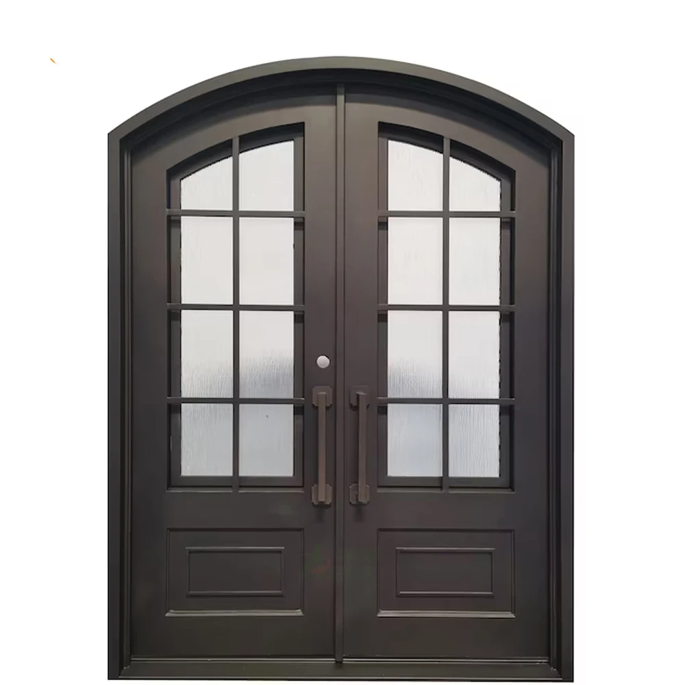 ADVANCE Wrought Iron Front Main Entry Door Full View Single Swing Glass Gate