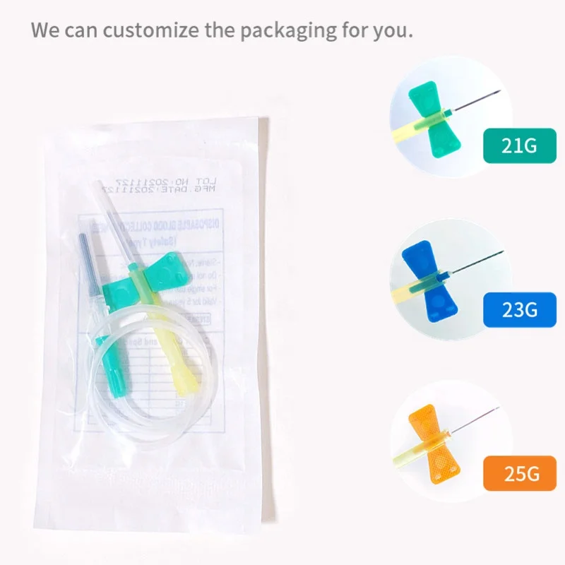 Medical Disposable Type Multiple Vacuum Blood Collection Needle  Twist Lancets Blood Glucose Collection Needle