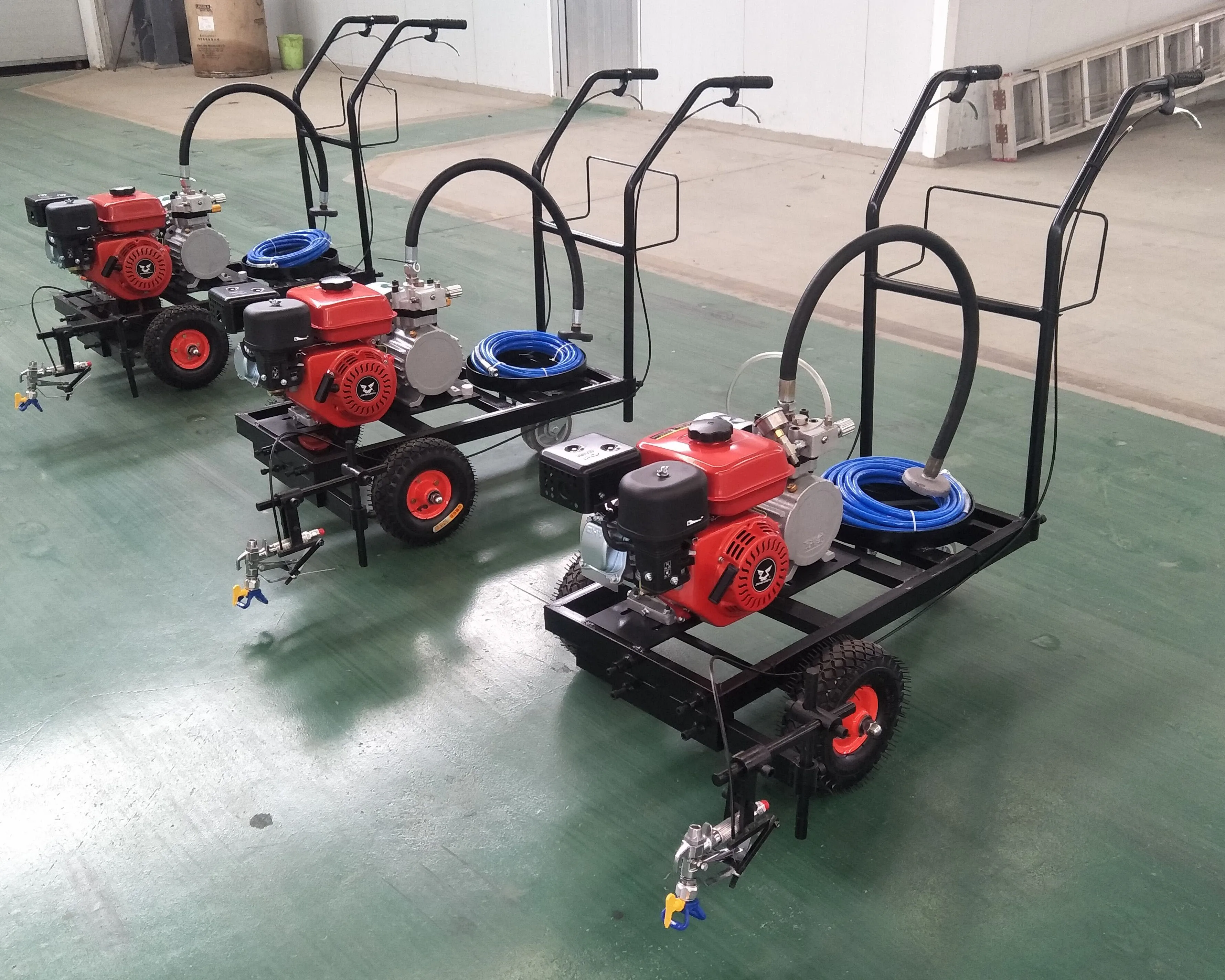 Hand push cold paint spraying road marking machine