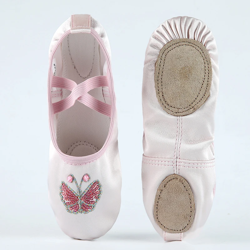 
Chinese professional manufacturer Satin shoes with soft soles cat claws for children girl ballet shoes 