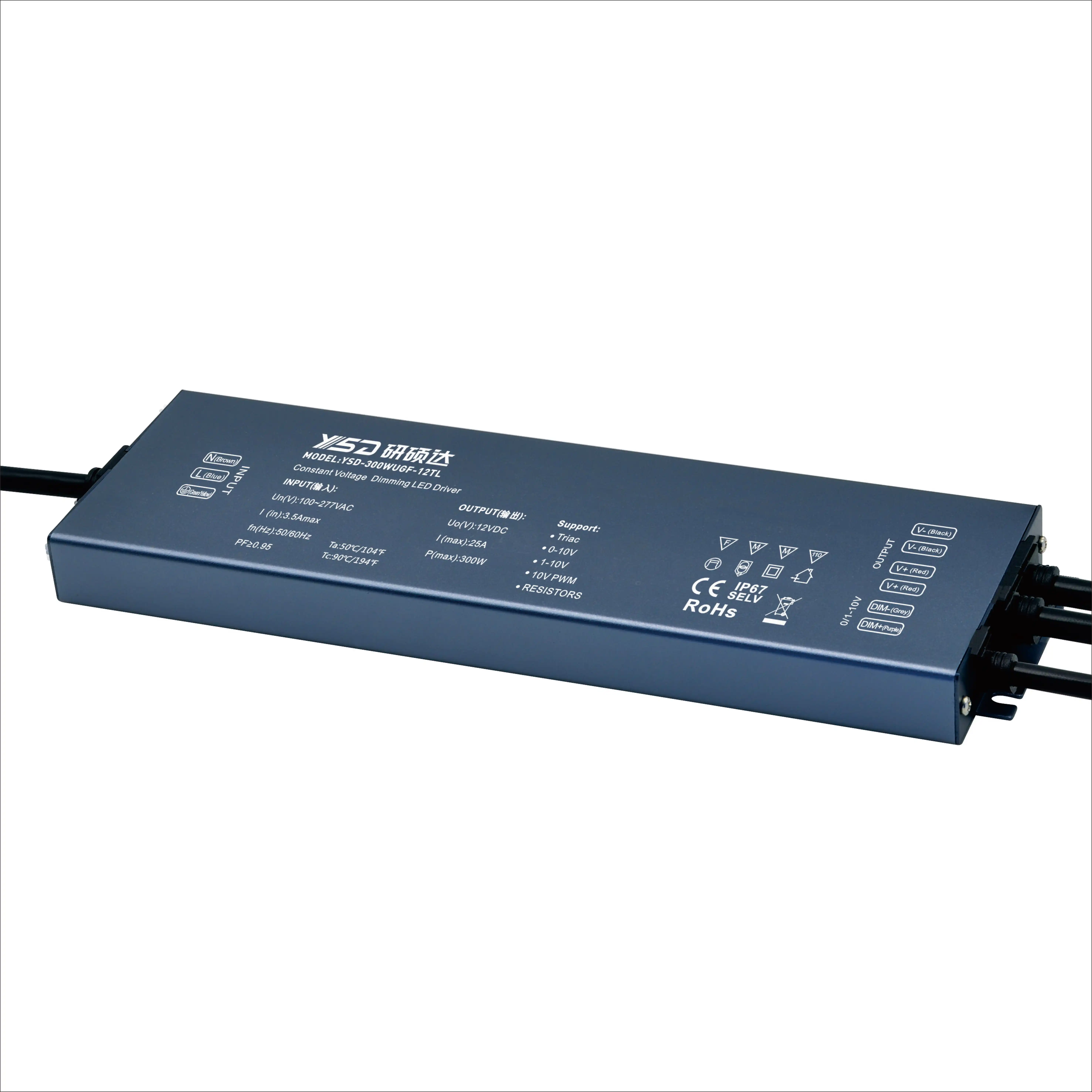 dimmable led driver triac 100w 200w 300w 0-10v dc 12v 24v