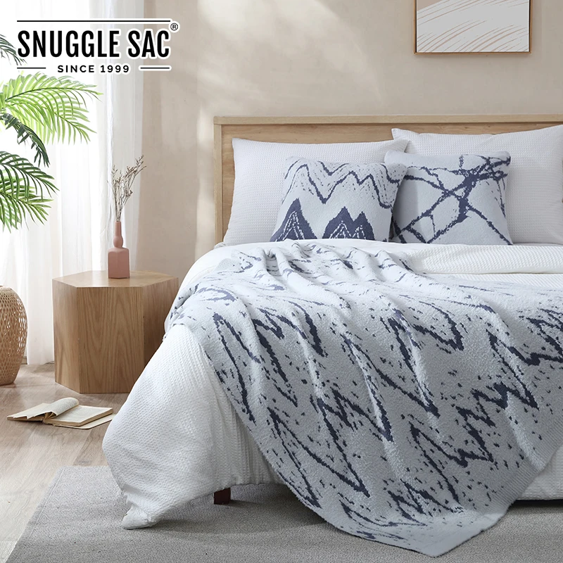 
Snuggle Sac Air Feel Double Sided Knitted Teal Plain Acrylic Throw Blanket 