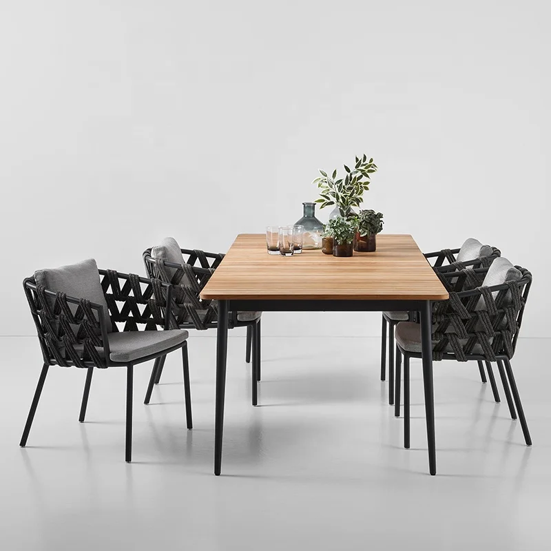 modern design Outdoor dining furniture table and chairs  aluminium beach restaurant patio chair dining garden set