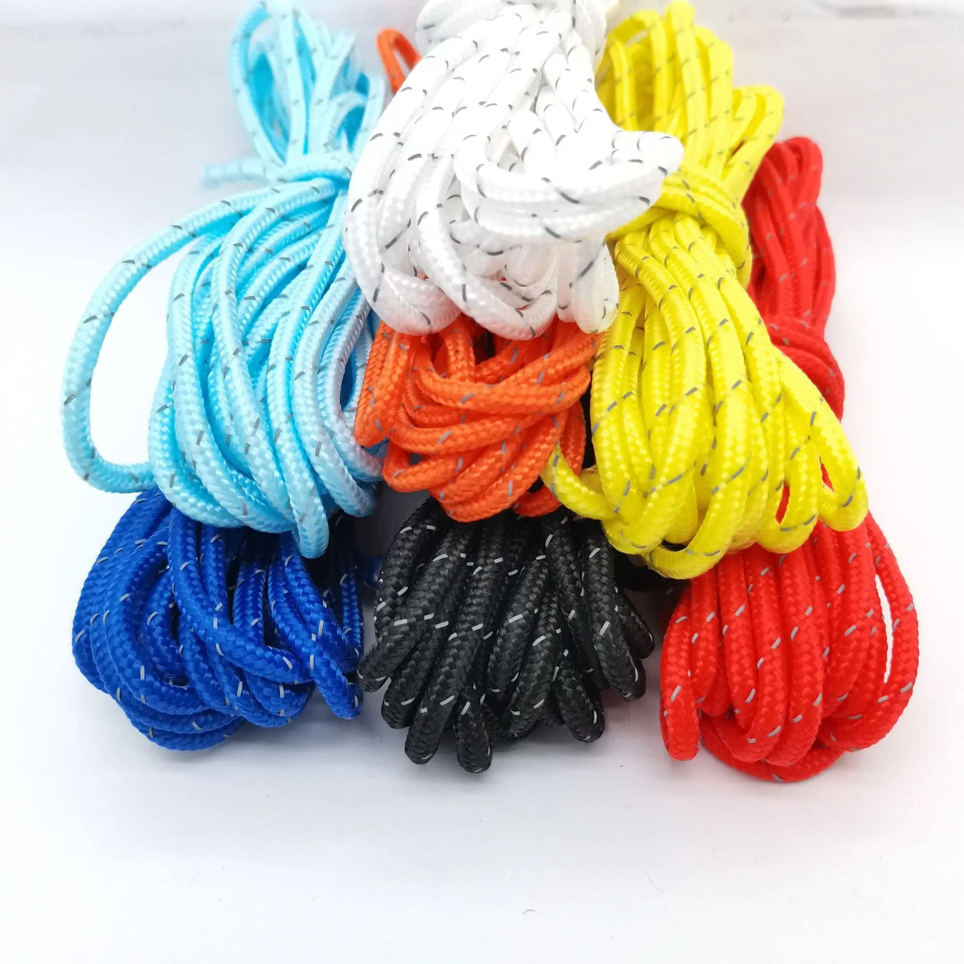 4mm thick canopy windproof rope reflective rope4-meter pole fixed pull rope outdoor camping adjustable rope