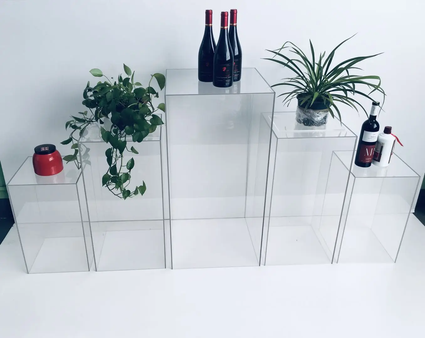 catering stand price 50cm cube transparent table wedding hotel dessert risers white acrylic buffet food display stand for party