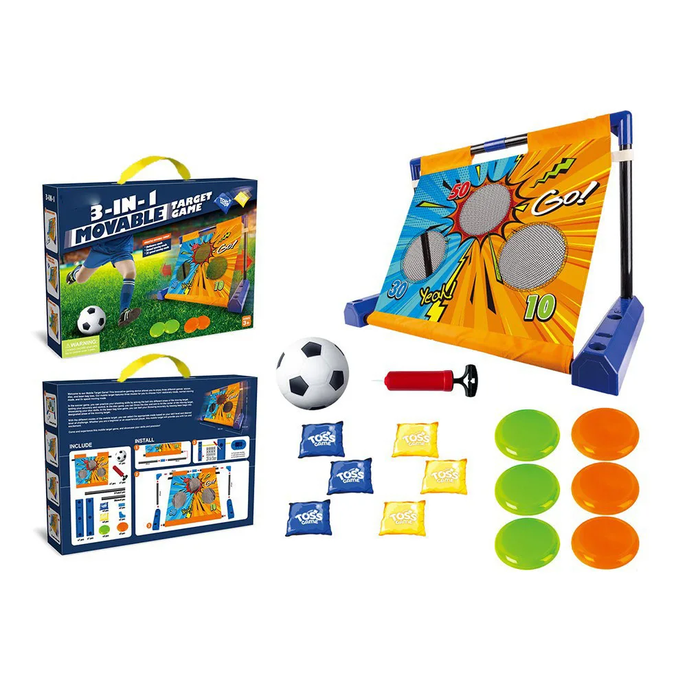 Huiye 3-In-1 Movable Target Toss Game Football Kids Indoor Outdoor Exercise Sport Toys For Boys Birthday Christmas Party Gifts