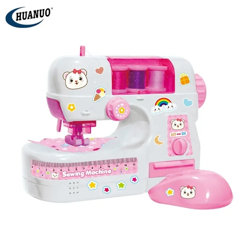 Children Mini Sewing Machine Toy Plastic Toy Sewing Machine Play House Set Electric Sewing Toy for Kids