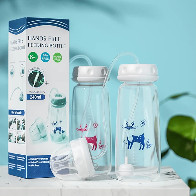 New Coming Hands Free Baby Bottle With 360 Degree Gravity Ball Anti Flatulence Infant Milk Bottle