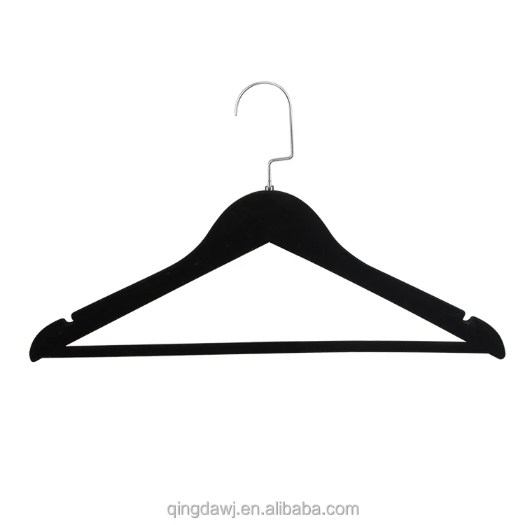 wholesale hotel wood laundry custom luxury non slip wooden black velvet coat suit hook dress shirt flocking clothes hangers