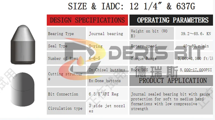12 1/4 inch tricone drill bits IADC 537 637 for water oil mining well  hard rock drilling tools