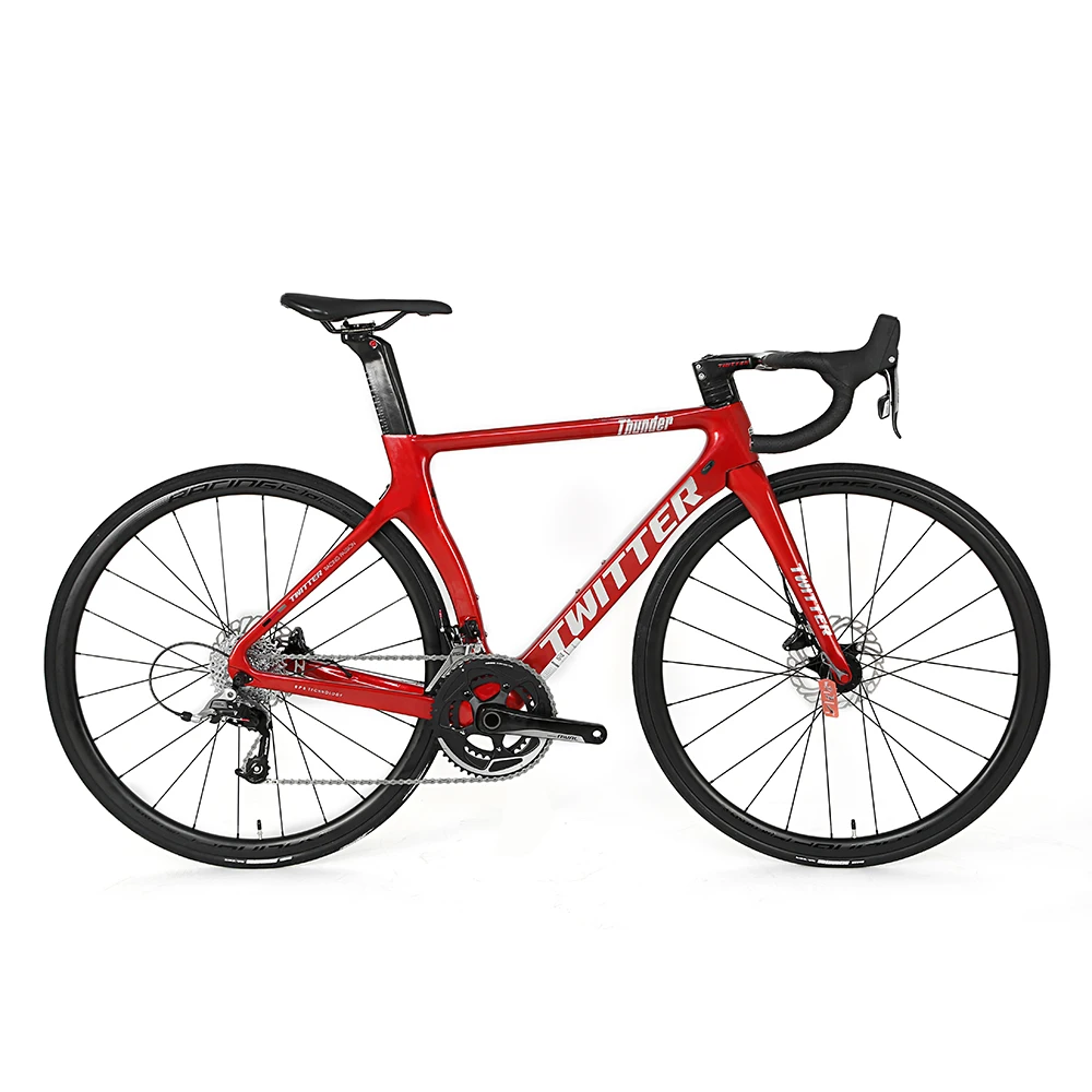 TWITTER Thunder Bicycle Light Carbon Road Bike 700C RIVAL 22speed Disc Brake Carbon Frame Road Bike