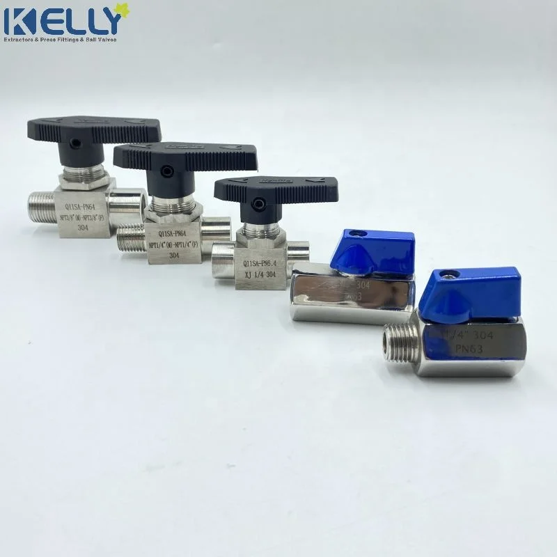 Q11SA PN64 Ball Valve female to male ball valve with black handle 304 Stainless Steel