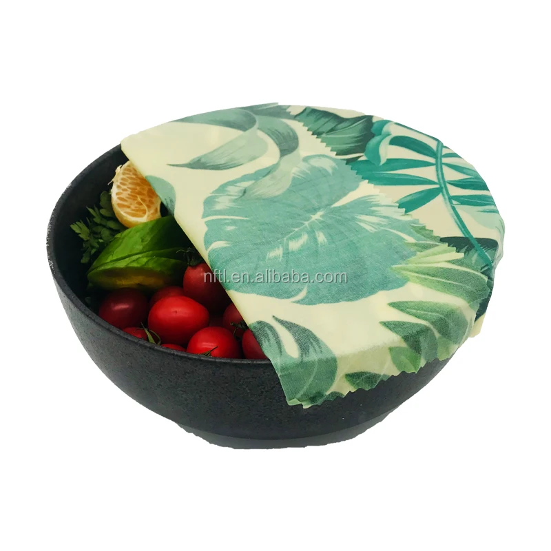 
2020 Amazon Best Selling Sustainable Biodegradable Reusable Natural Organic Cotton Fabric Beeswax Food Wraps For Sandwich Lunch 