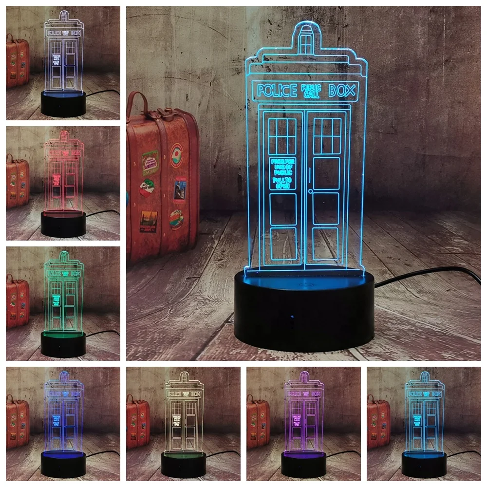  Приставка для звонков в форме общественного телефона оптическая настольная лампа детской комнаты Декор 16 цветов пульт дистанционного управления USB-игрушка 3D светодиодный ночник