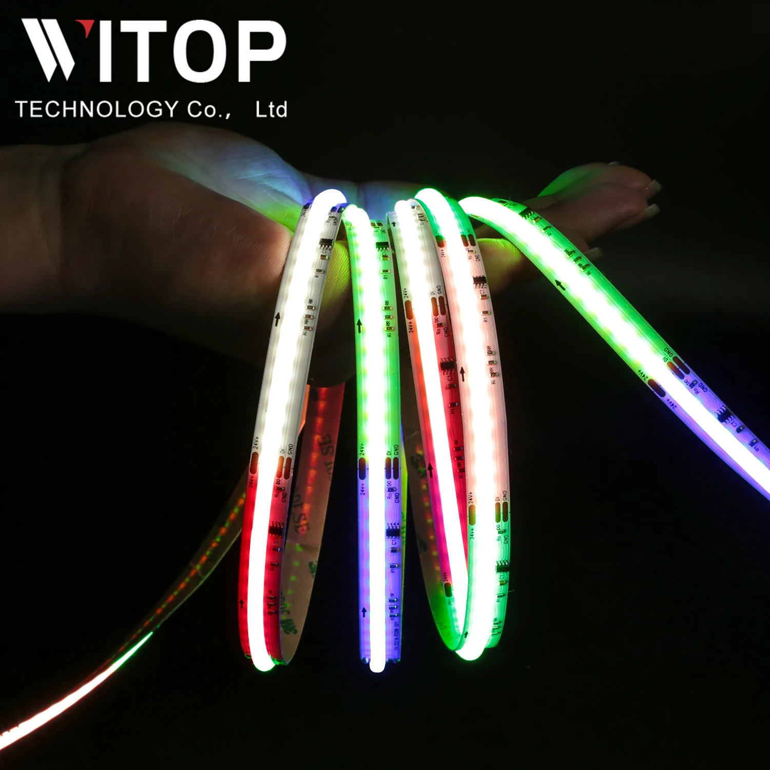 Волшебные цветные Сменные RGBW/ RGBIC Умные Огни 784led/m 24V адресуемый Cob неоновый свет гибкий