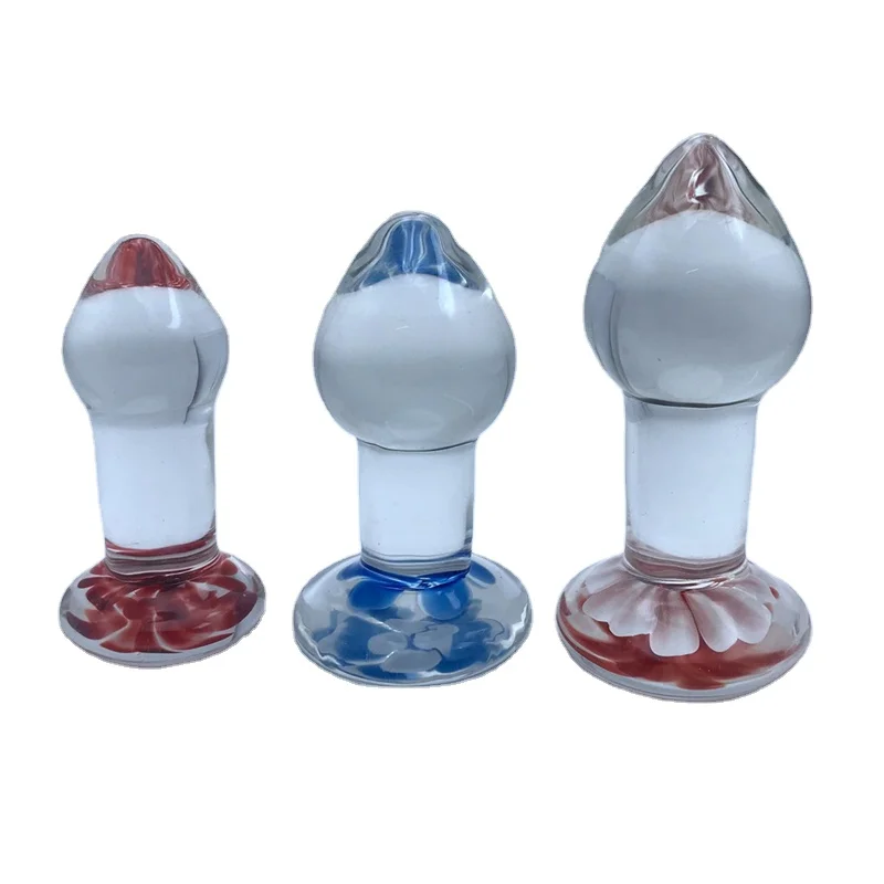 Factory Wholesale Butt Plug Dildo Massager Vaginal Flower Crystal Long Anal Plug Glass Sex Toy