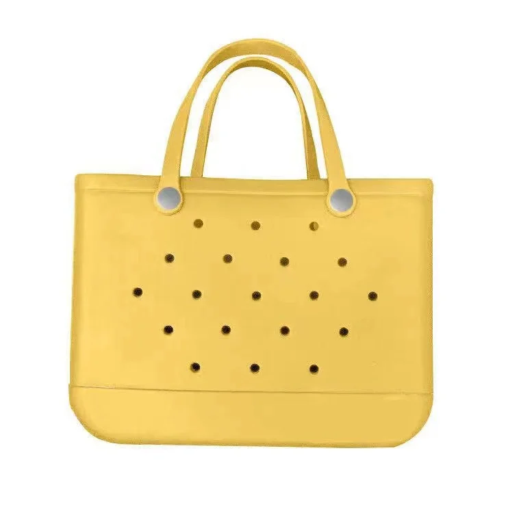 2022 Hot Sale Women Wholesale Beach Waterproof Tote Bags Custom Summer Rubber Large Fashion Eva Silicone Bogg Bag