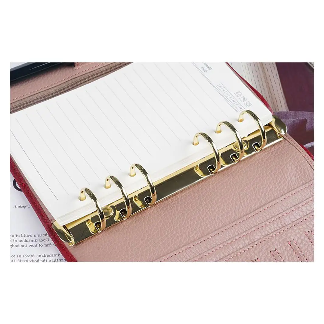 Metal Spiral Rings Binder Clip Gold Clip With 2 Pairs Size Of Binder Screw For Diary Notebook Planner A6 Persoanl A7