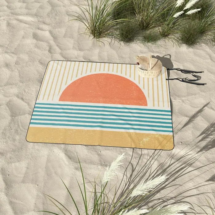 Waterproof sand-proof foldable rectangular beach mat family picnic blanket