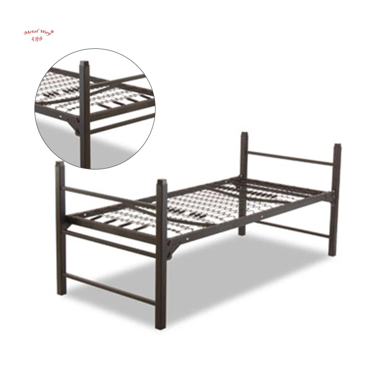 Factory Direct Selling Steel Single Bed university Stacked Metal Bed Frame
