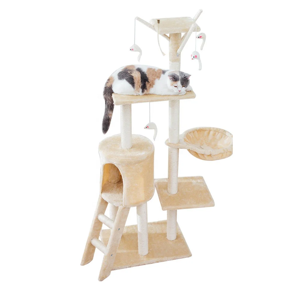 Modern Large Interactive Soft Warm 5 Layers Sisal Scratching Cat Tree Tower