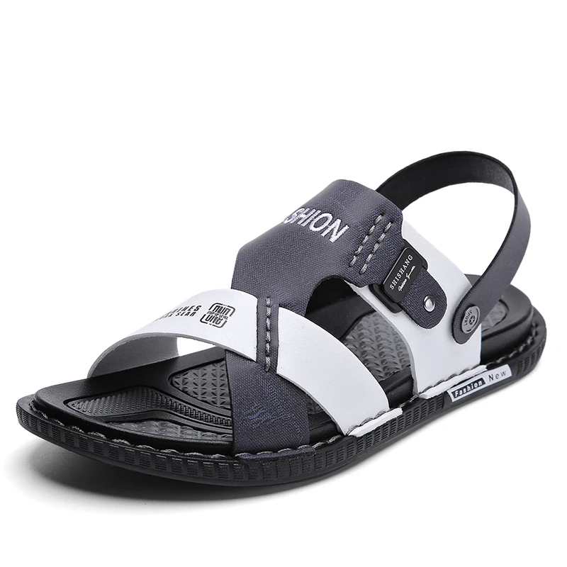 Сандалии мужские кожаные Классическая мягкая обувь для ходьбы римские удобные пляжные тапочки