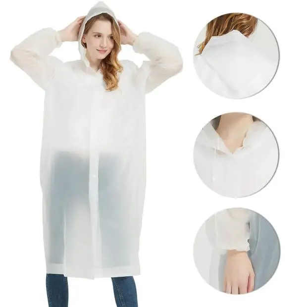 Reusable and economic PEVA raincoat with many colors are on sale