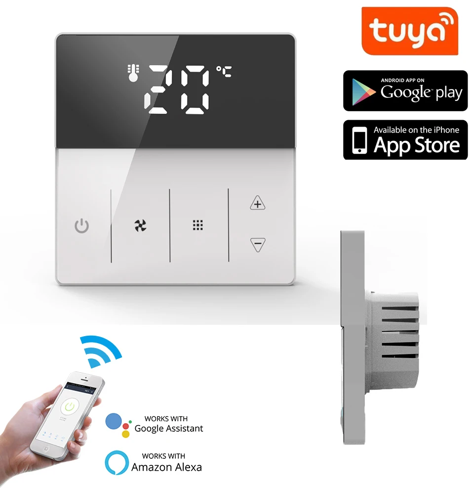 Умный Wi-Fi ZIGBEE TUYA блок катушки вентилятора 3 скорость система HVAC 4 термостат для охлаждения труб цифровой кондиционирования воздуха