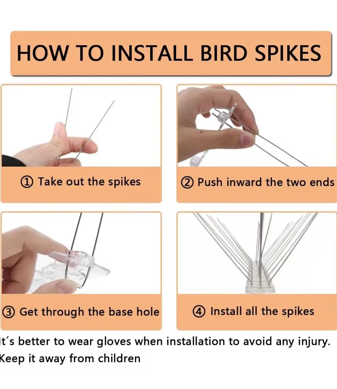 The Bird Control Spikes No Killing Anti Bird Stainless Steel Bird Repellent Spikes Durable Pigeon Repellent spikes