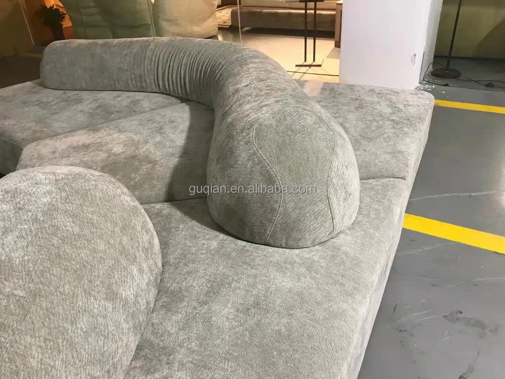 Italian light luxury rock sofa living room special-shaped personality module corner combination fabric curved sofa