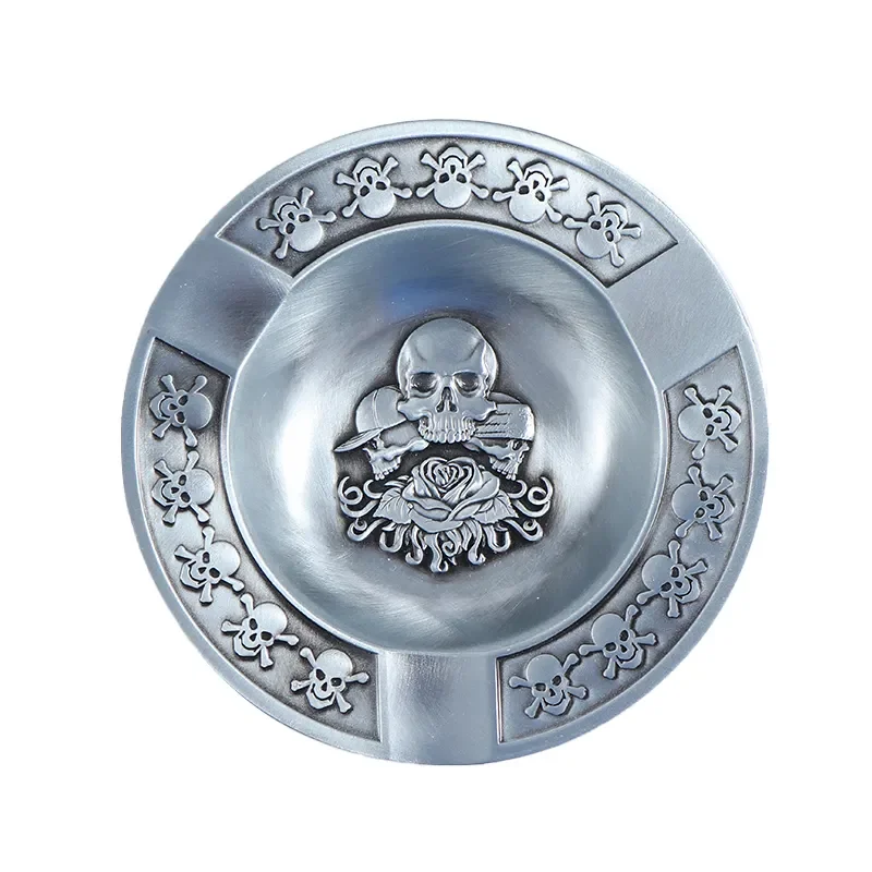Wholesale Cheap Round Cigar Smoking Ashtray Custom Logo Cigarette Smoking Portable Metal Ashtrays