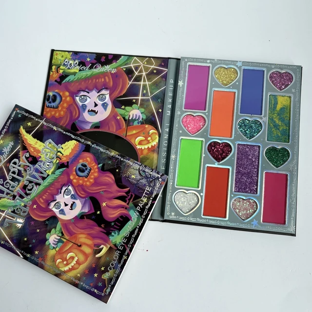 Mini 18 Colors halloween Eyeshadow Palette primer Waterproof Cosmetic Beauty witch Makeup set sombra de ojos wholesale for kids