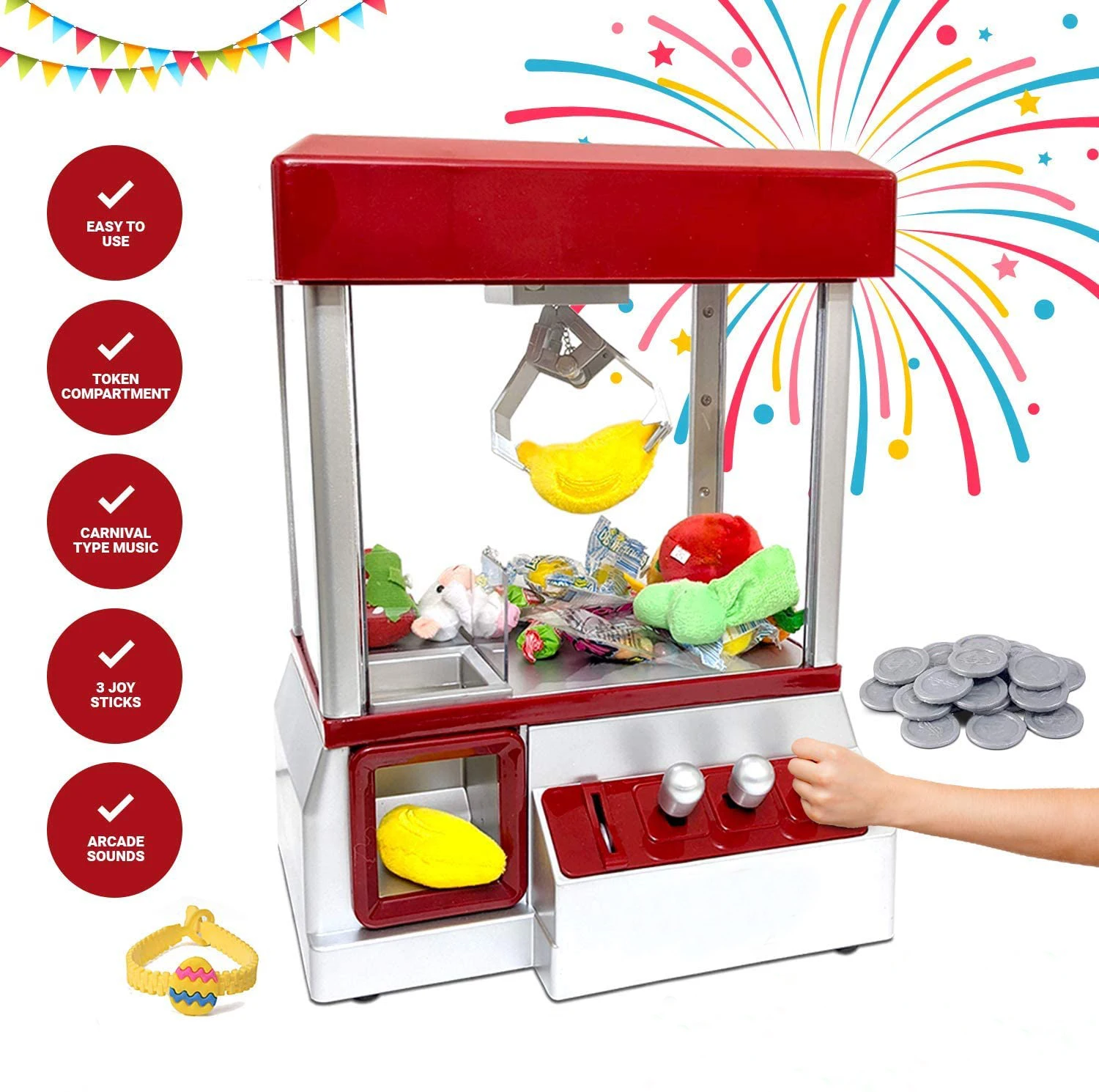 Electronic Candy Grabber toy with music new style candy household grabber candy catcher arresting mini claw machine for kids