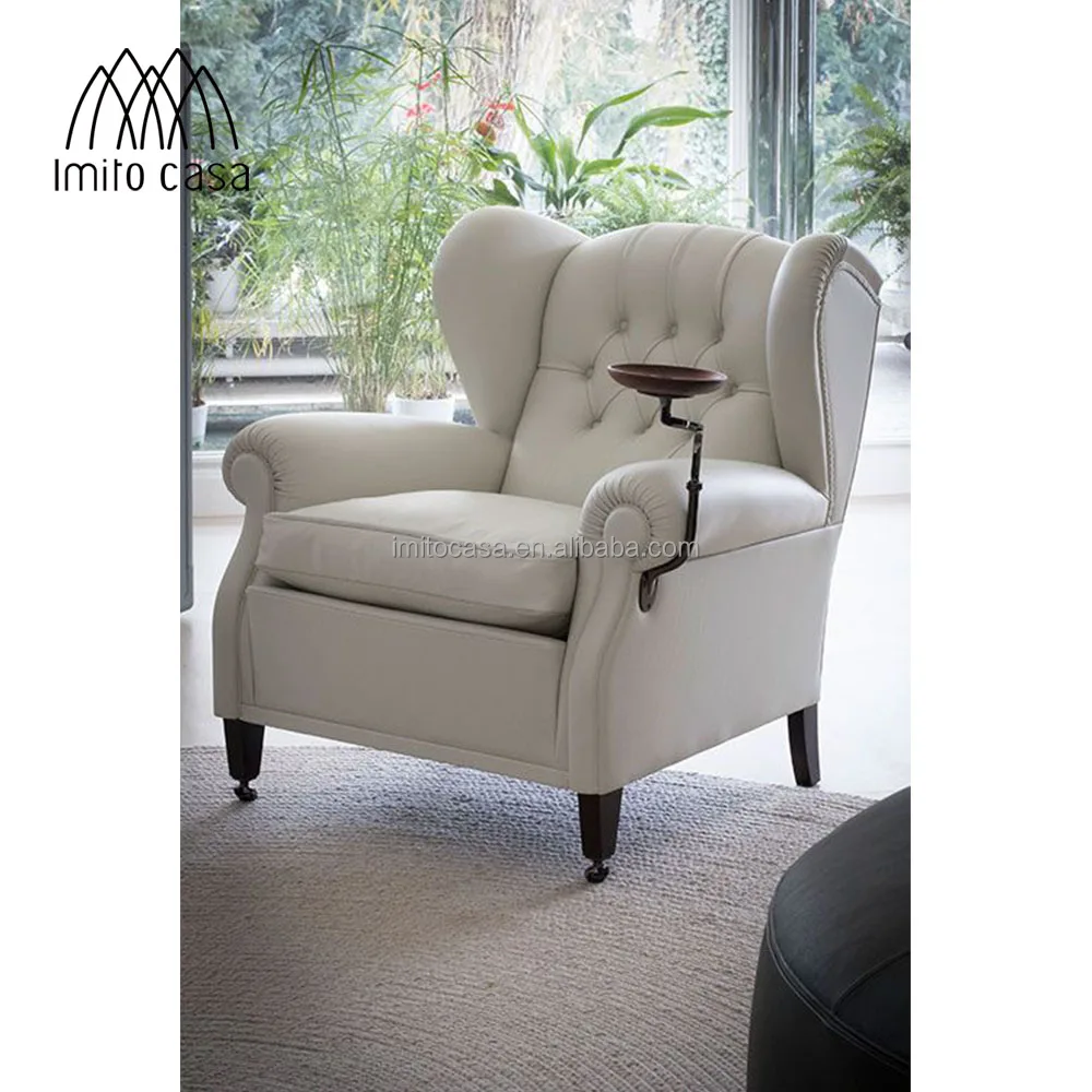 IMITO Italian 1919 Duke Armchair Chair Hotel & Restaurant Classic Bergere Model Chairs Retro Quality Wooden Red Leather Armchair