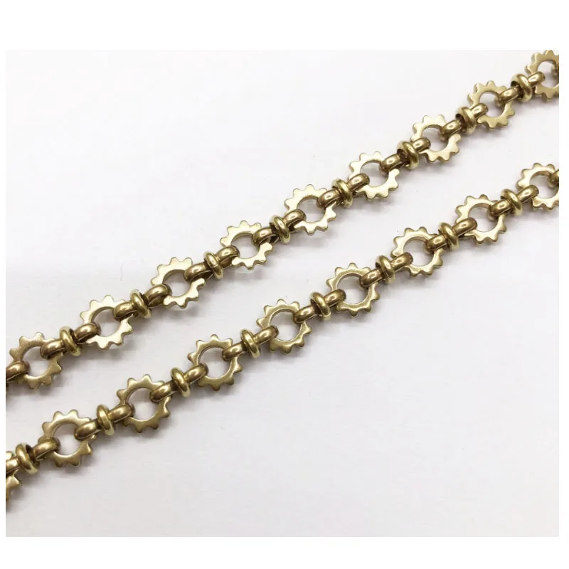 Hand made small gear shape pendant brass chain for jewelry making fashion sunflower Chain