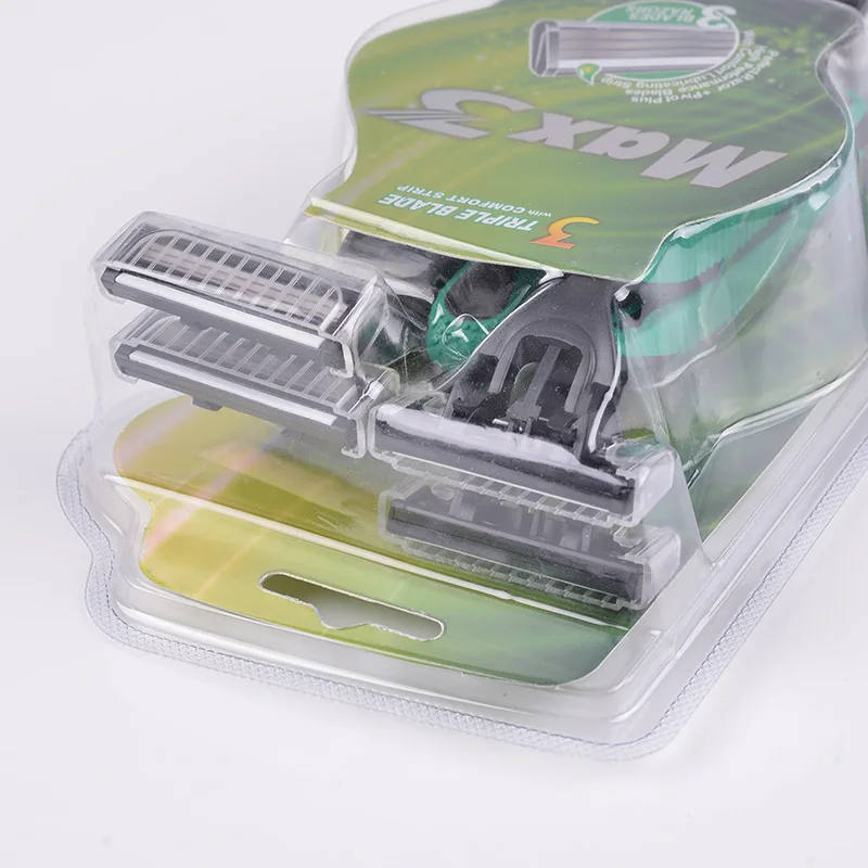 Imported blade, rotating head, rubber and plastic handle, disposable razor