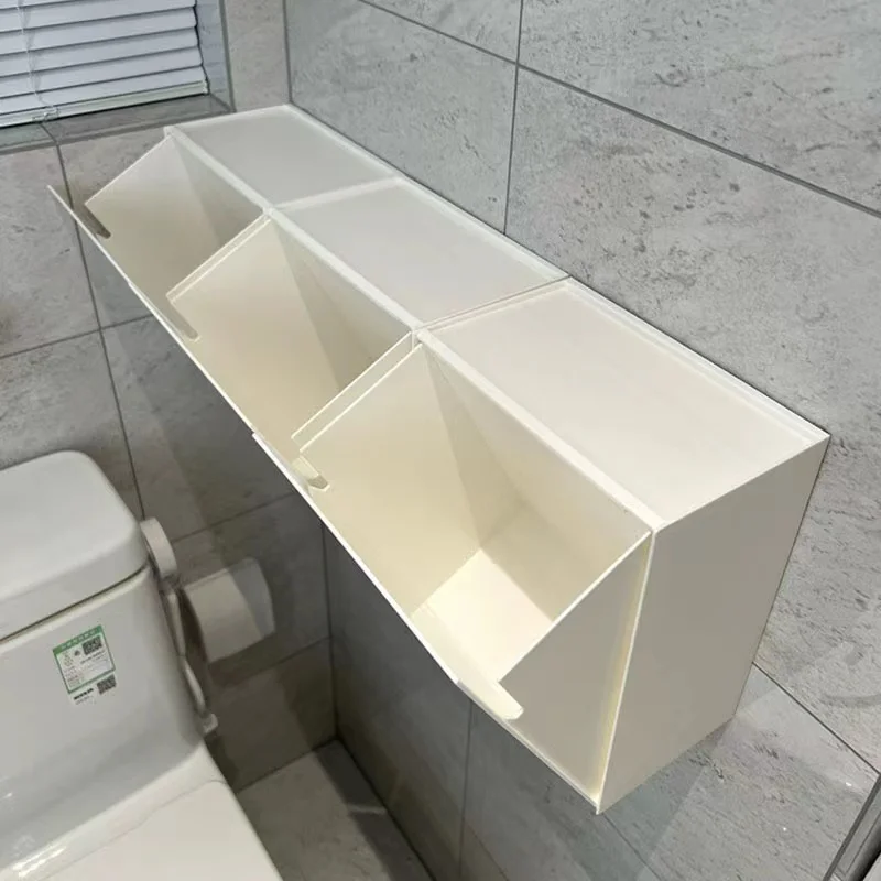 Cosmetic Storage Cabinet Storage Box Paper Towel Dispenser for Bedroom Living Room grey