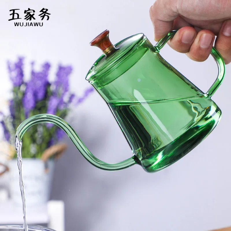 Retro Color Amber Clear Glass Coffee Server Pour Over Coffee Pot