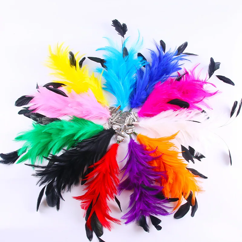 18-20cm/1 Piece Ordinary Chicken Feather DIY Handmade Feather Hair Clip Stage Performance Photo Decorations