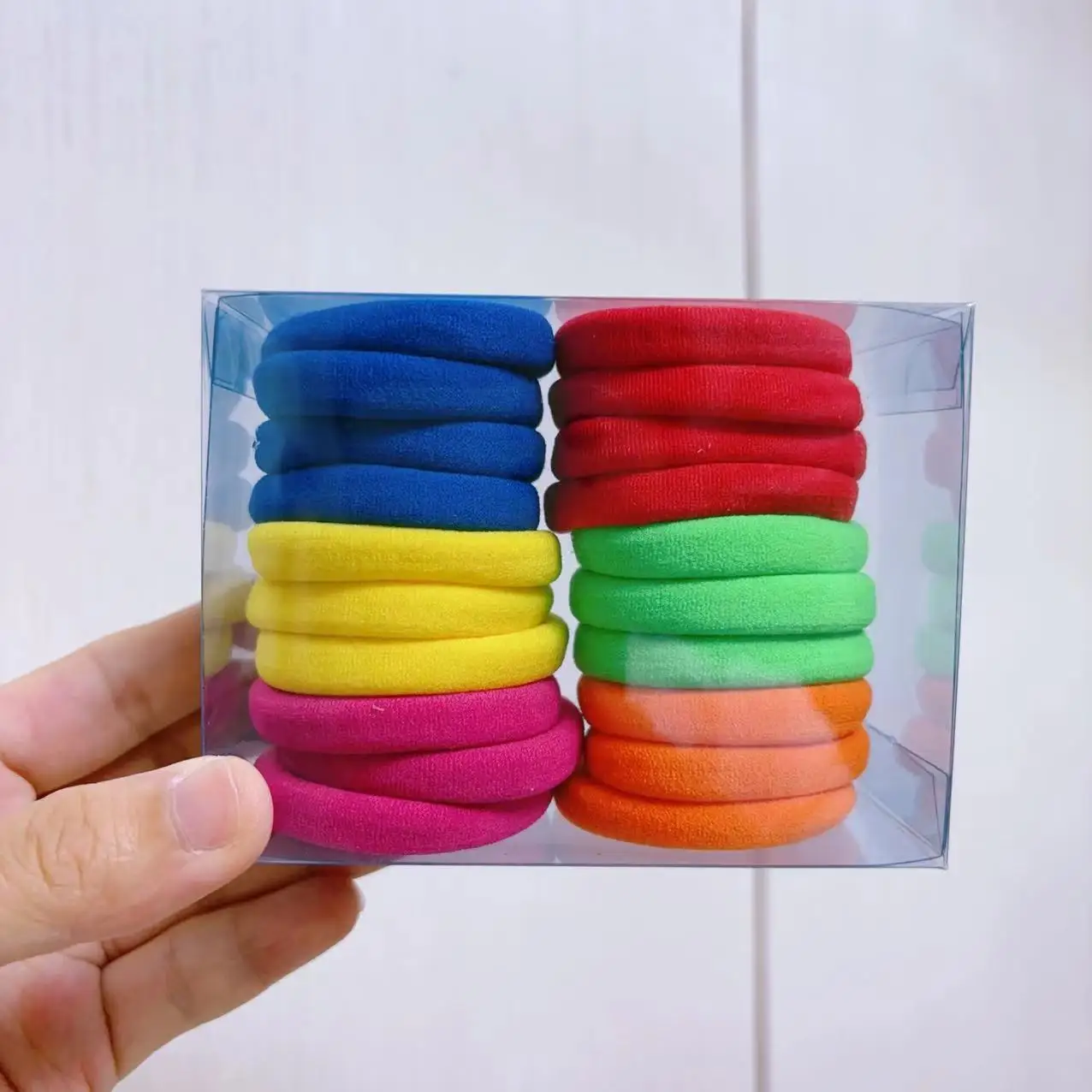 2024 Mylulu 5cm 20pcs/box Women Girls Colorful Nylon Elastic Hair Bands Ponytail Holder Rubber Bands Scrunchie Headband