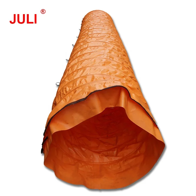 Chinese supplier pvc compressible fire resistance zipper coupling spiral duct for tunneling