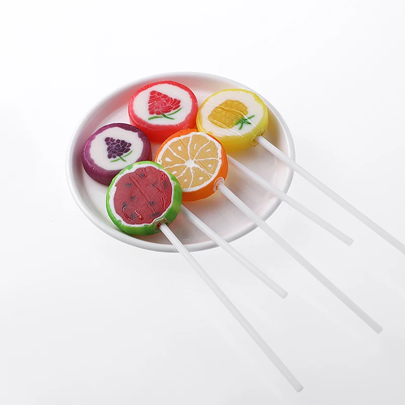 Halal fruit shaped mini lollipop sweet hard candies