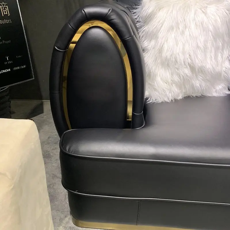 Living Room Canap in Chesterfield Style Luxury Synthetic Leather Sofa Set with Modern Design