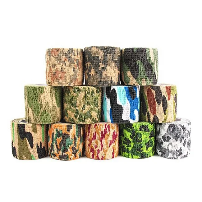 Outdoor Sports Vet Camo Wrap Tape Elastic Retention Bandage Self-Adhesive Camouflage Tape