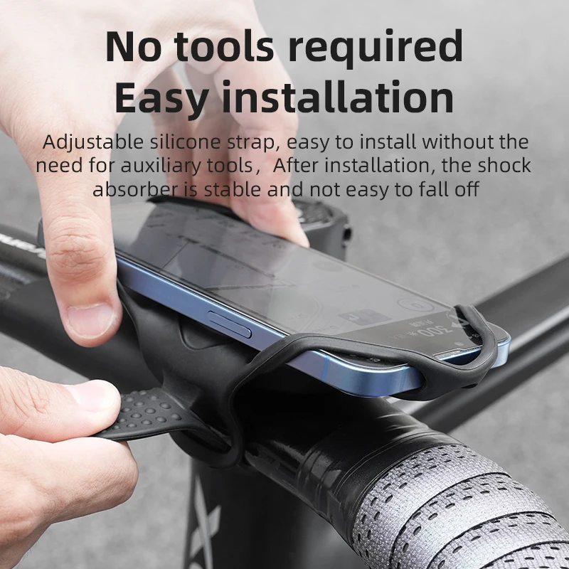 Universal Silicone Bike Phone Holder Bicycle Motorcycle Phone Mount Holder Handlebar Cell Phone Clamp